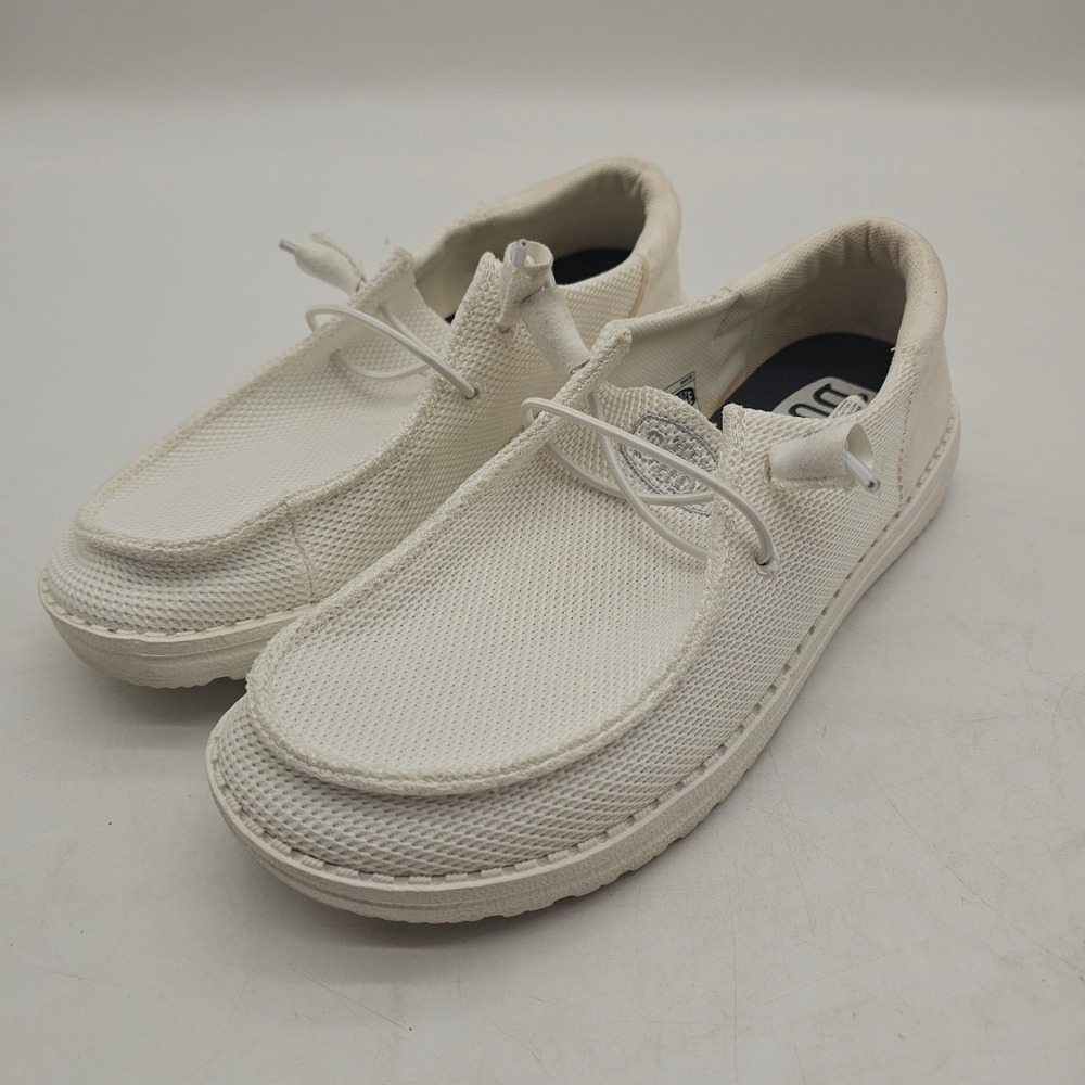 Hey Dude Wendy Stretch Mesh White Women's 7
